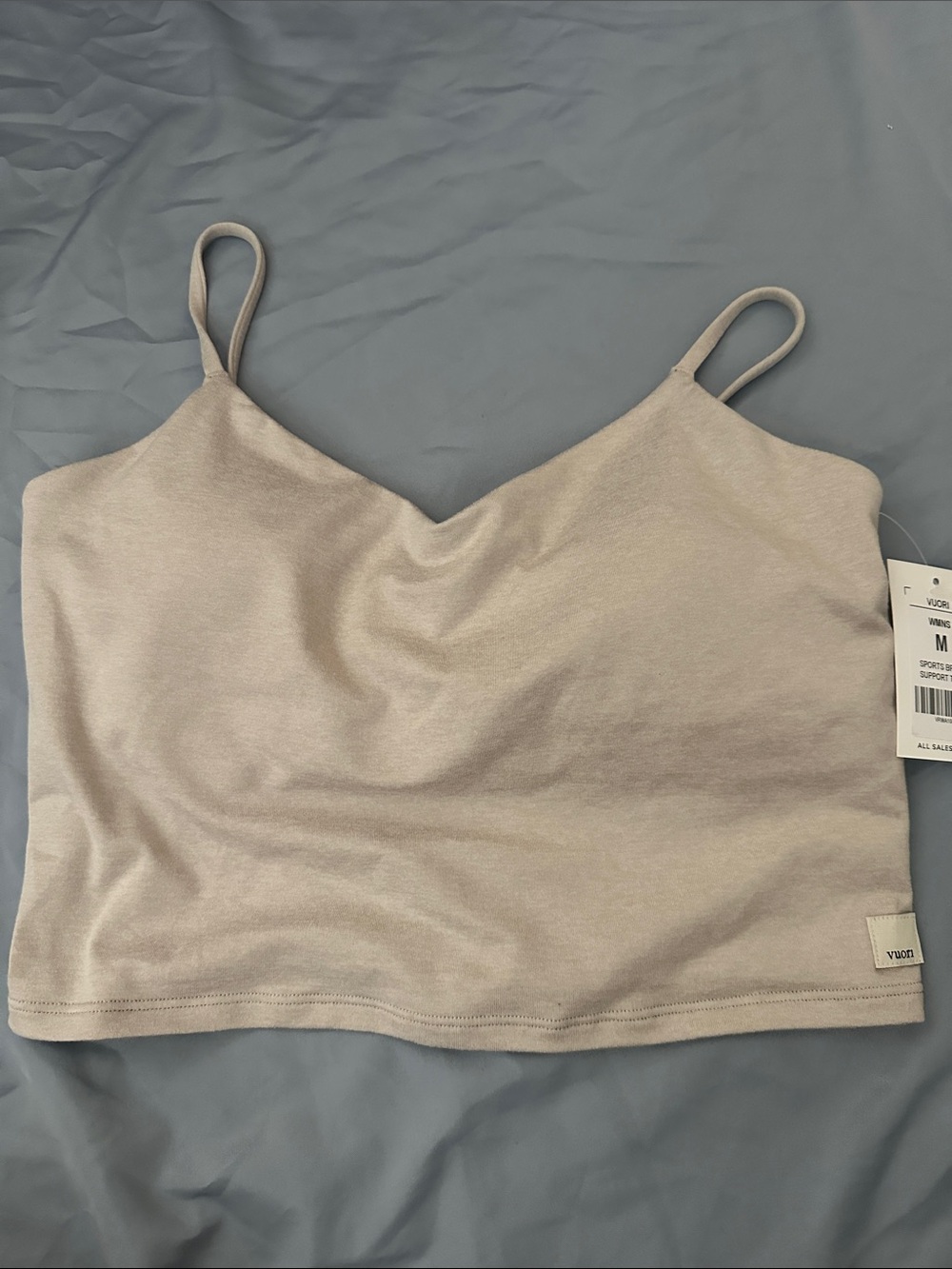 Vuori Seamless Strappy Crop Bralette - Cream